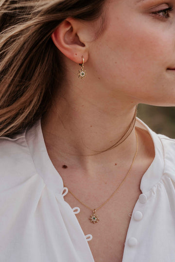 North Star Huggie Hoop Earrings Wisteria London
